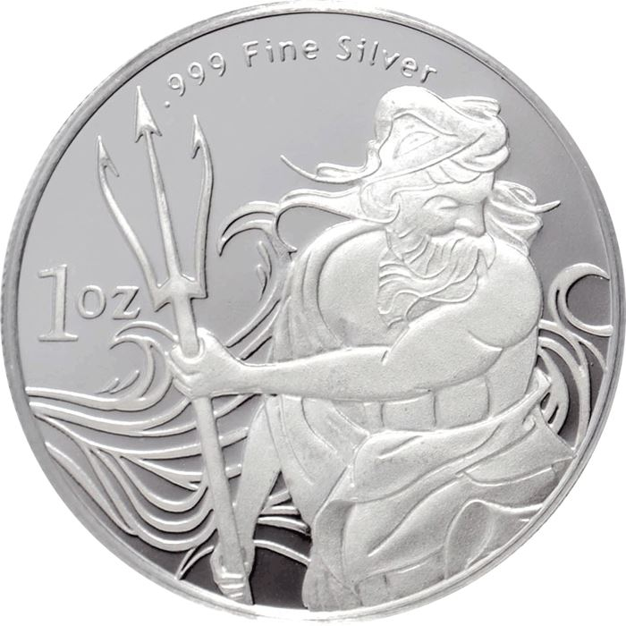 1 oz Trident Silver Round (.999 Fine)