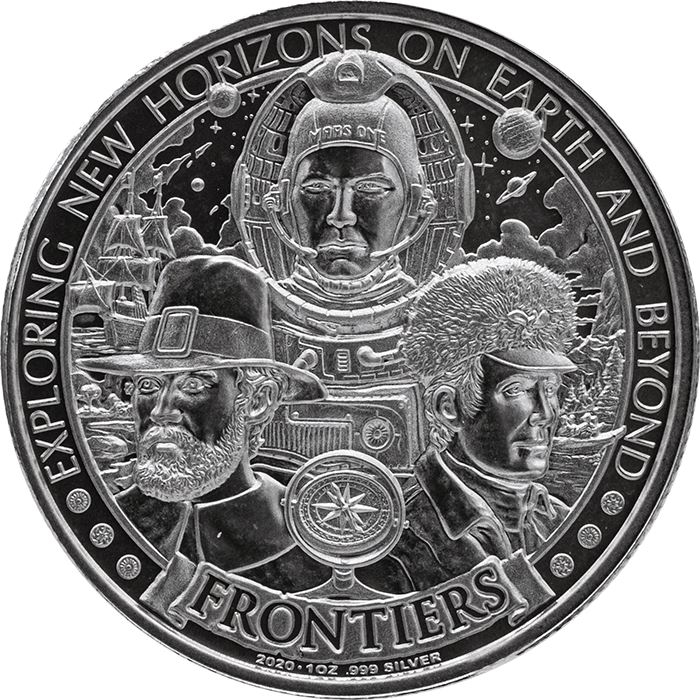 2020 Frontiers 1 oz Silver Round - Pilgrims