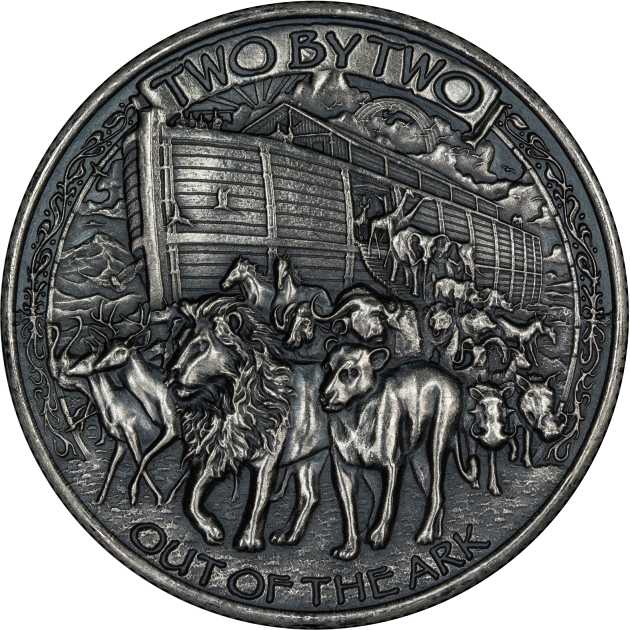 Noah's Ark 1 oz Silver Round - Antique Finish (.999 Pure)