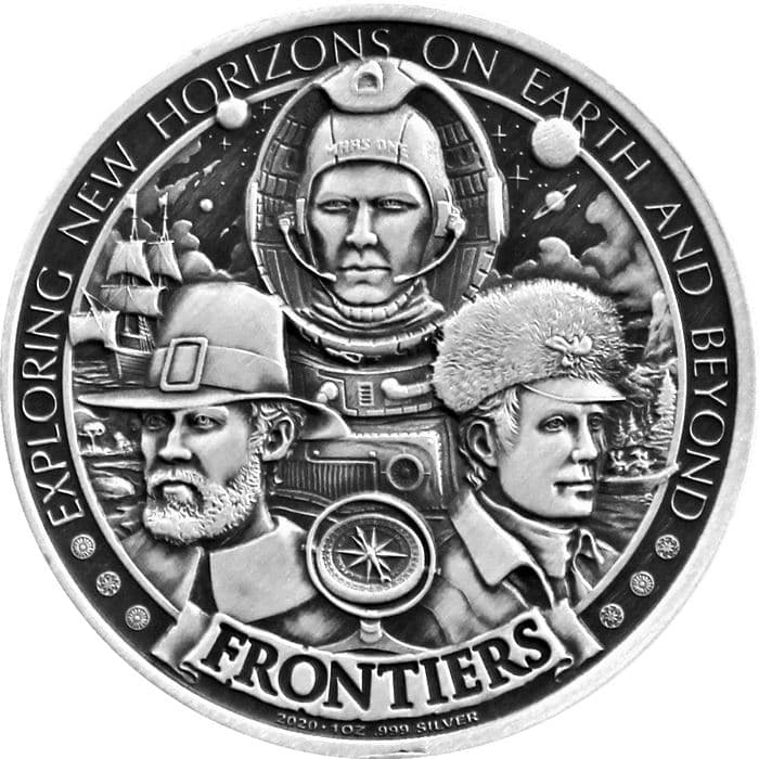 Westward Ho - 2020 Frontiers 1 oz Silver Round (Antique Finish)